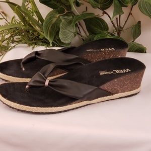 Weil women's leather wedge shoes size 11
